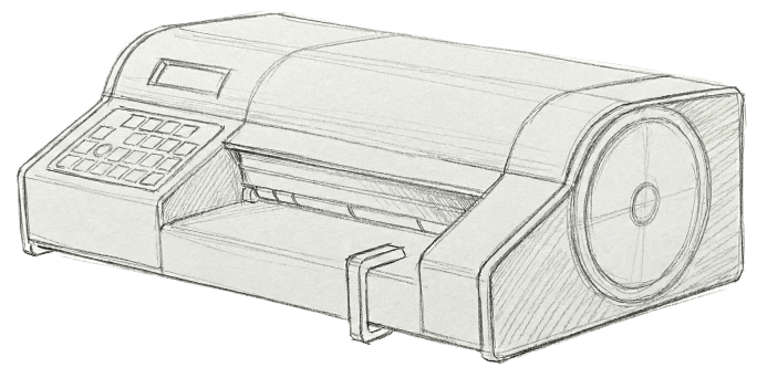 Teure alte Ringlesemaschine